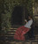 Digital Print - Lsende dame uden for en havedr by Vilhelm Kyhn