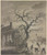 Digital Print - Winterlandschaft im Mondschein mit Schlittschuhlufern bei einem beleuchteten Haus und einem kahlen Baum by Adrianus de Visser