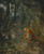 Digital Print - A Girl Collecting Berries By a Brook In a Wooded Landscape by Francis Danby