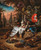 Digital Print - Partridges, songbirds, a duck, a gun and a quailwistle in a parkland landscape by Jan Weenix