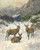 Digital Print - A Deer Herd in Winter by Josef Schmitzberger