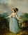 Digital Print - A Lady In a Garden With Her Dog by Jean-Frdric Schall