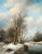 Digital Print - Figures on a frozen waterway, a castle beyond by Jan Jacob Coenraad Spohler
