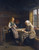 Digital Print - A Hardanger Interior, Young Girl Knitting by Adolph Tidemand