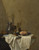 Digital Print - Still life with a pewter jug, roemers and a leg of ham, together on a table draped with a white tablecloth by Gerrit van Vucht