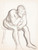 Digital Print - Istuva alaston mies miettii, luonnos by Magnus Enckell