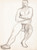 Digital Print - Istuva alaston mies, luonnos by Magnus Enckell