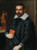Digital Print - Portrait Of A Gentleman, Three-Quarter Length, Holding A Book With A Statue In The Background by School of Bergamo