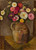 Digital Print - Asters and zinnias in a clay jug by Tadeusz Makowski