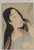 Digital Print - Bust of Woman with Loose Hair Holding Fan by Kitagawa Utamaro