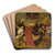 Battle between Carnival and Lent by Manner of Hieronymus Bosch Art Drink Coaster set