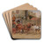 The London-Dover mail coach halting for refreshments outside an Inn by Samuel Henry Alken Art Drink Coaster set The London-Dover mail coach halting for refreshments outside an Inn by Samuel Henry Alken Art Drink Coaster set