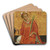 St. Stephen and St. Bruno by Gherardo Starnina Art Drink Coaster set