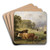 Rast der Kuhherde by Friedrich Voltz Art Drink Coaster set Rast der Kuhherde by Friedrich Voltz Art Drink Coaster set