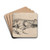 Landscape with a Farm Building and the 'House with the Tower' by Rembrandt van Rijn Drink Coasters - set of 4