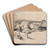 Landscape with a Farm Building and the 'House with the Tower' by Rembrandt van Rijn Art Drink Coaster set