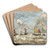 Fishing Fleet Off The Dutch Coast by Hendrik Willem Mesdag Art Drink Coaster set