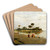 Elegant Figures At The Shore by Constantinos Volanakis Art Drink Coaster set