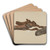 Snow Skates by Raymond Neumann Art Drink Coaster set Snow Skates by Raymond Neumann Art Drink Coaster set