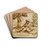 Amor, Playing the Flute, and Silen in an Arcadian Landscape by Annibale Carracci Drink Coasters - set of 4