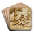 Amor, Playing the Flute, and Silen in an Arcadian Landscape by Annibale Carracci Art Drink Coaster set