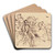 Charioteers (recto and verso) by Eugne Delacroix Art Drink Coaster set