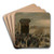 The Crane on the Antwerp Quay by the Frozen Scheldt by Sebastian Vrancx Art Drink Coaster set