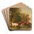Mittagsrast des Viehhirten am Seeufer by Friedrich Voltz Art Drink Coaster set