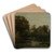 A River Landscape with Storks by Charles Franois Daubigny Art Drink Coaster set