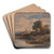 Landscape with Windmill by Cornelius Varley Art Drink Coaster set