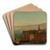 Mt. Aetna from Taormina by William Stanley Haseltine Art Drink Coaster set