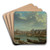 A View of Paris with the Ile de la Cit by Nicolas Jean-Baptiste Raguenet Art Drink Coaster set