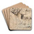 Scene in Paradise by Tadeusz Makowski Art Drink Coaster set Scene in Paradise by Tadeusz Makowski Art Drink Coaster set