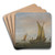 Small Vessels On The Zuider Zee by Abraham de Verwer Art Drink Coaster set Small Vessels On The Zuider Zee by Abraham de Verwer Art Drink Coaster set