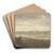 Landschaft, im Hintergrunde ein langes Wldchen, vorne Felder mit einigen Fruchtgarben by Jacob van Liender Art Drink Coaster set Landschaft, im Hintergrunde ein langes Wldchen, vorne Felder mit einigen Fruchtgarben by Jacob van Liender Art Drink Coaster set