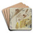 Studienblatt; Pferde und Mann mit Hut by Anton Burger Art Drink Coaster set Studienblatt; Pferde und Mann mit Hut by Anton Burger Art Drink Coaster set