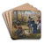 Le Peintre De Plein Air Dans La Foret De Fontainebleau by Alcide Thophile Robaudi Art Drink Coaster set