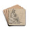 Mercury and Argus by Jean Antoine Verschaeren Drink Coasters - set of 4
