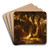 Wooded Landscape with Figures by Thomas Cole Art Drink Coaster set