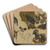 Eleven goats by Johann Nepomuk Rauch Art Drink Coaster set