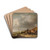 Beach with Fishermen by Simon de Vlieger Drink Coasters - set of 4 Beach with Fishermen by Simon de Vlieger Drink Coasters - set of 4