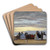 The Beach at Villerville by Eugne Boudin Art Drink Coaster set