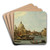Venice; The Mouth of the Grand Canal from the East by Canaletto Art Drink Coaster set