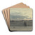 Gezicht vanaf een terras over Brussel, in avondschemering by Willem de Famars Testas Art Drink Coaster set