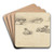 Study of Sheep by Cornelius Varley Art Drink Coaster set