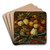 Grapes, peaches, apples and plums in a wan-li bowl on a ledge, with shells, a grasshopper and other fruit by Balthasar van der Ast Art Drink Coaster set Grapes, peaches, apples and plums in a wan-li bowl on a ledge, with shells, a grasshopper and other fruit by Balthasar van der Ast Art Drink Coaster set