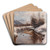 Winter sun in Engadin by Peder Mrk Mnsted Art Drink Coaster set