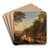 Nymphs in a landscape by Dirck van der Lisse Art Drink Coaster set Nymphs in a landscape by Dirck van der Lisse Art Drink Coaster set