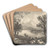 View of a lake or river with a sailboat by David Octavius Hill Art Drink Coaster set View of a lake or river with a sailboat by David Octavius Hill Art Drink Coaster set