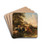 Cows near a Watering Place, in the Background a Castle by Edmund Mahlknecht Drink Coasters - set of 4 Cows near a Watering Place, in the Background a Castle by Edmund Mahlknecht Drink Coasters - set of 4